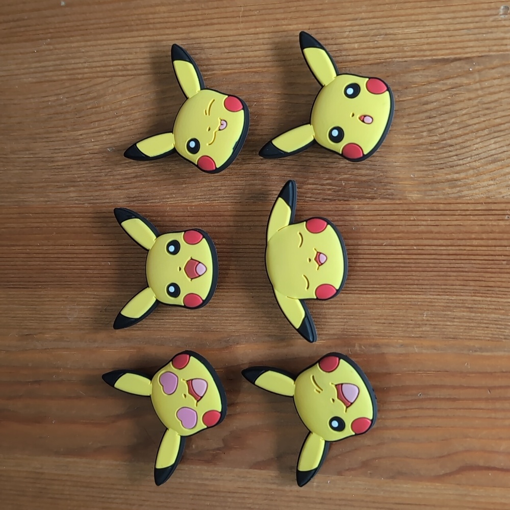 Pokemin Pikachu Face Crocs Jibbitz Set of 6